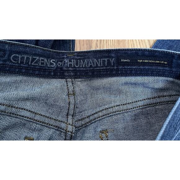 Citizens of Humanity Mandy High Waist Retro Slim Jeans Size 24 Blue Rolled Cuffs - Picture 7 of 10